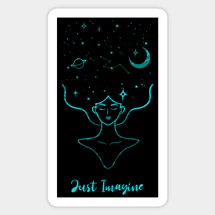 Just imagine girl artwork Sticker